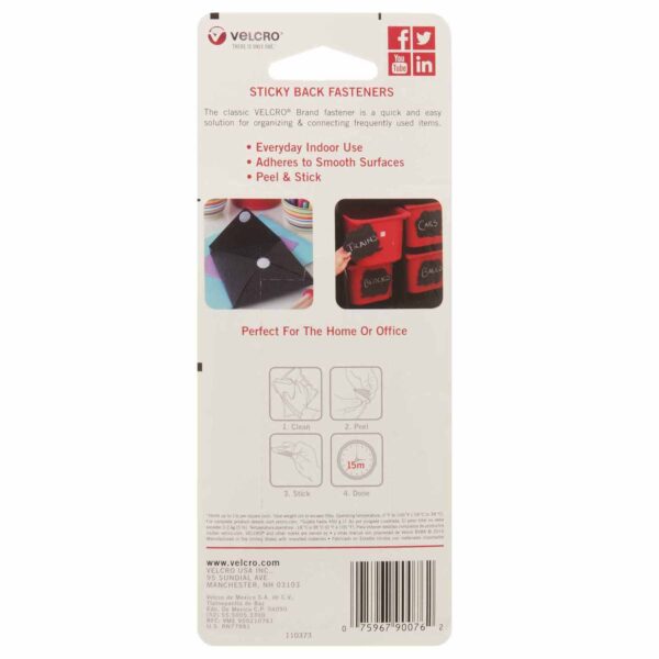 Sticky Back Strips, 3-4" x 3-1-2", White, 4 Per Pack, 6 Packs