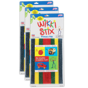 Wikki Stix, Primary Colors, 8", 48 Per Pack, 3 Packs