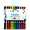 Sarasa Fineliner Pens, Assorted, 12-Pack