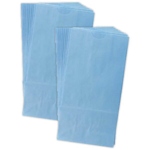 Gusseted Paper Bags, #6 (6" x 3.5" x 11"), Blue, 50 Per Pack, 2 Packs