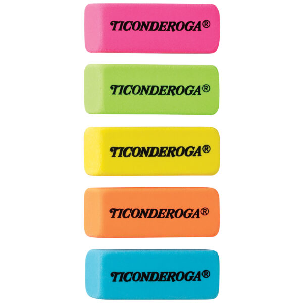 Neon Wedge Eraser, 30 Count