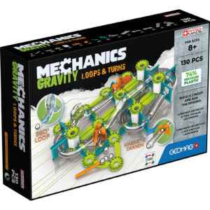 Mechanics Gravity Construction Set, Loops & Turns Recycled, 130 Pieces