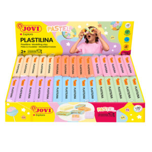 Plastilina Modeling Clay, Display Box of 30 Bars, Pastel Colors