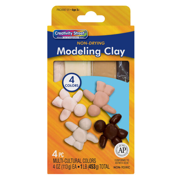 Modeling Clay, 4 Multi-Cultural Assortment, 1 lb-4 Sticks Per Pack, 12 Packs