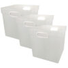 Cube Bin, Clear, Pack of 3