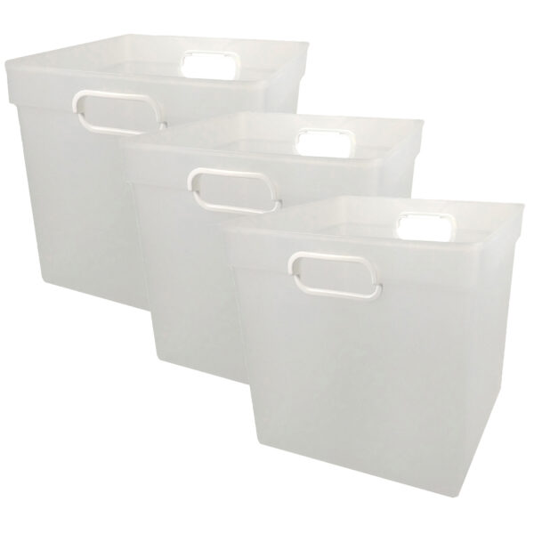 Cube Bin, Clear, Pack of 3