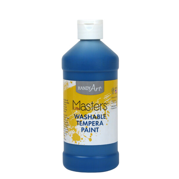 Little Masters Washable Tempera Paint, Blue, 16 oz., Pack of 6