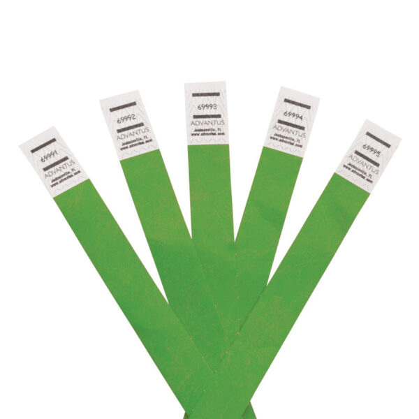 Tyvek Wristbands Green, Pack of 500