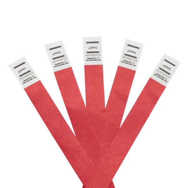 Tyvek Wristbands, Red, Pack of 500