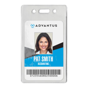 Proximity Badge Holders, Vertical, Clear, Pack of 50