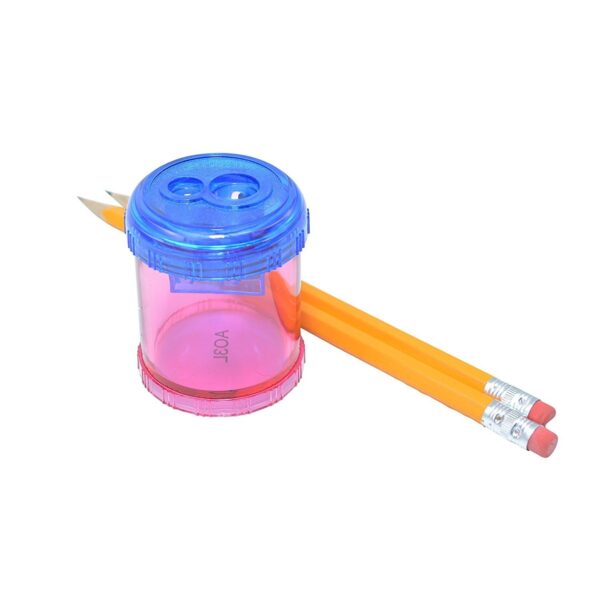 Plastic Manual Pencil and Crayon Sharpener, 2-Hole, Assorted Colors (No Color Choice), Pack of 12