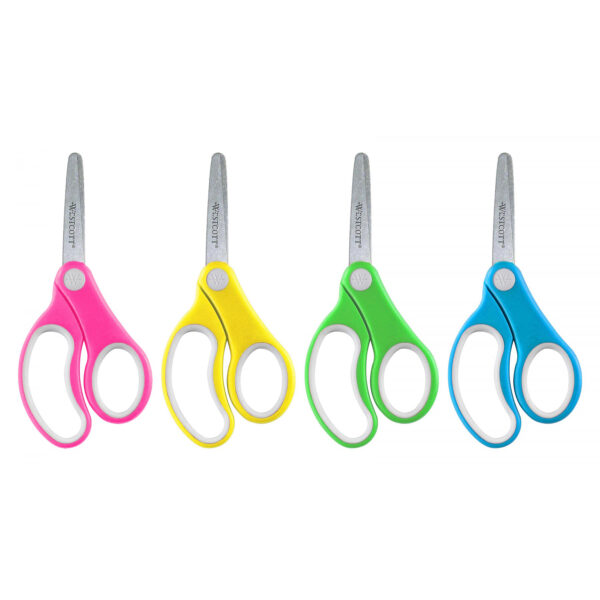 Soft Handle 5" Kids Scissors, Blunt, Assorted Colors, Pack of 12