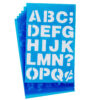 LetterCraft Reusable Plastic Stencils, Full Alphabet & Numbers, Helvetica Bold Font, 3-4-Inch, 6 Per Pack, 4 Packs