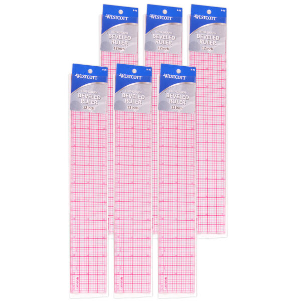 ERSACMB70-6.jpg 12" 8ths Beveled Grid Ruler, Pack of 6