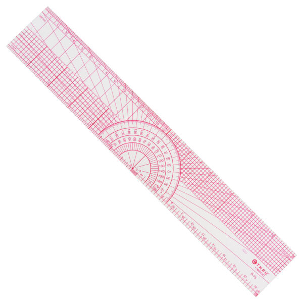 ERSACMB75-6_1.jpg Beveled Protractor Ruler, 12", Transparent, Pack of 6