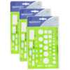 General Purpose Drawing Template, Pack of 3