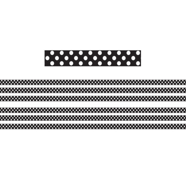 Mini Magnetic Magi-Strips, B-W Dots, 24 Feet Per Pack, 6 Packs
