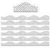 Magnetic Scallop Border, Black Messy Dots on White, 12 Feet Per Pack, 6 Packs