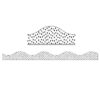 Magnetic Scallop Border, Black Messy Dots on White, 12 Feet Per Pack, 6 Packs
