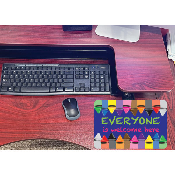 Computer Mouse Pad, 8" x 10", Everyone is Welcome Here, Crayons, Pack of 6