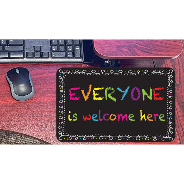Computer Mouse Pad, 8" x 10", Everyone is Welcome Here, Chalk Loop, Pack of 6