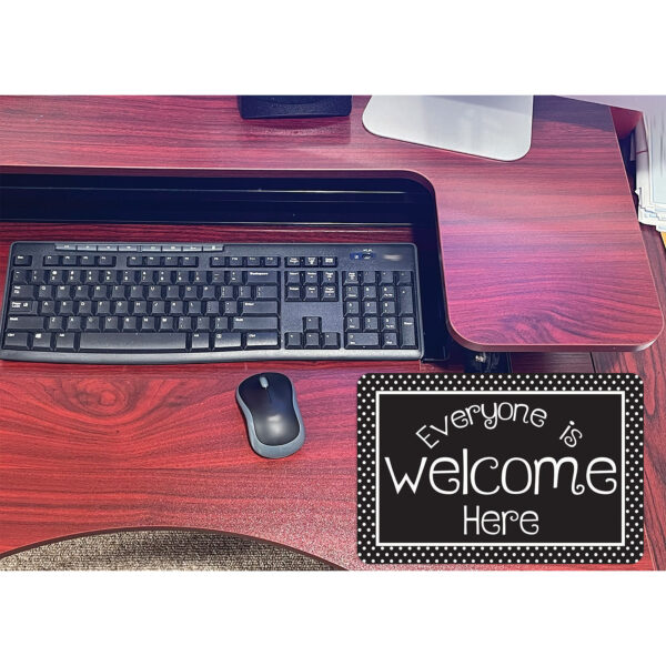 Computer Mouse Pad, 8" x 10", Everyone is Welcome Here, BW Dots, Pack of 6