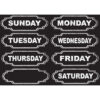 Die-Cut Chalkboard Days of the Week Magnets, 8 Per Pack, 6 Packs