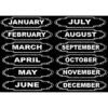 Die-Cut Magnets, Chalkboard Calendar Months, 12 Per Pack, 6 Packs