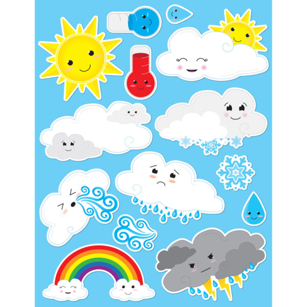 Die-Cut Magnets, Cute Weather, 14 Per Pack, 6 Packs