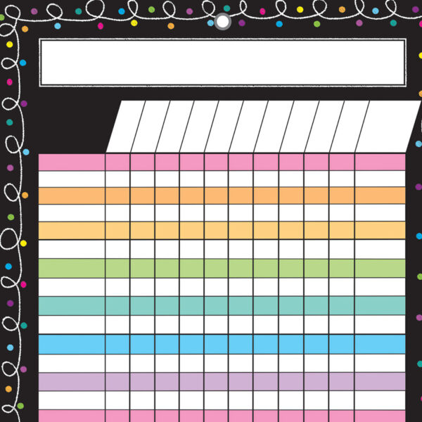 Smart Poly Chart, 13" x 19", Chalk Dots with Loops Incentive, w-Grommet, Pack of 6