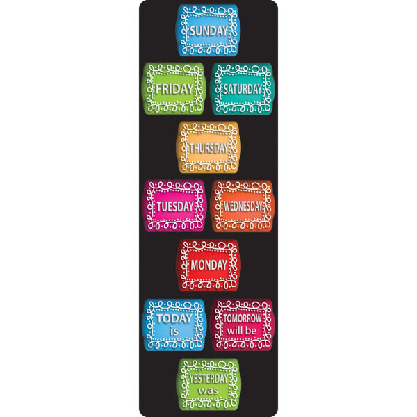 ERSASH91402.jpg Smart Poly, The Original Fun Mat, Mat Runner, 15.5" x 47", Days of the Week, Chalk Loop