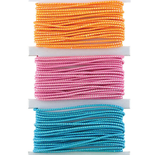 Thick Sparkle Elastic Cord, 6 Colors, 18 Yards Per Pack, 6 Packs