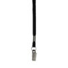 Flat Lanyard with Bulldog Clip, Black, Pack of 100