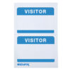 Visitor Adhesive Badges, Blue, 100 Per Pack, 3 Packs