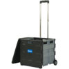 Folding Cart on Wheels w-Lid Cover, 16" x 18" x 15", Black-Gray