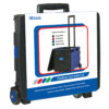 Folding Cart on Wheels w-Lid Cover, 16" x 18" x 15", Black-Blue