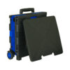 Folding Cart on Wheels w-Lid Cover, 16" x 18" x 15", Black-Blue