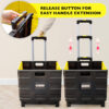 Folding Cart on Wheels w-Lid Cover, 16" x 18" x 15", Yellow
