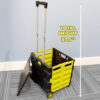 Folding Cart on Wheels w-Lid Cover, 16" x 18" x 15", Yellow