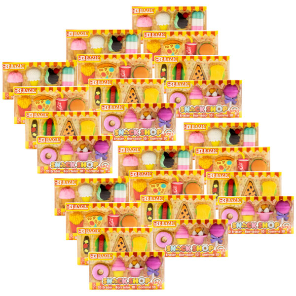 Snack Shop 3D Eraser Sets, 4 Per Set, 24 Sets