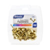 Brass-Plated Fasteners, 1-2", 100 Per Pack, 12 Packs
