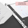 3-Ring View Binder with 2 Pockets, 1.5", Black, Pack of 6