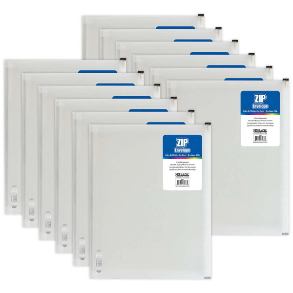 ERSBAZ3187-12.jpg Clear Letter Size Zip Envelope, Pack of 12