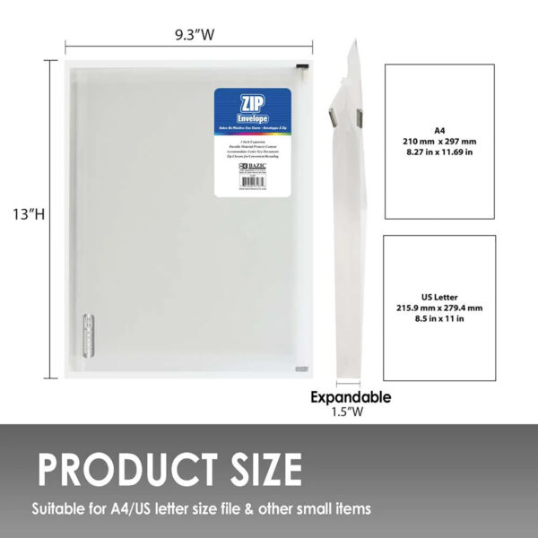 ERSBAZ3187-12_2.jpg Clear Letter Size Zip Envelope, Pack of 12