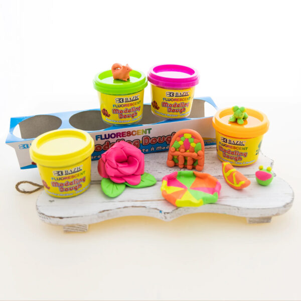 Fluorescent Color Modeling Dough, 4 oz, 4 Per Pack, 6 Packs