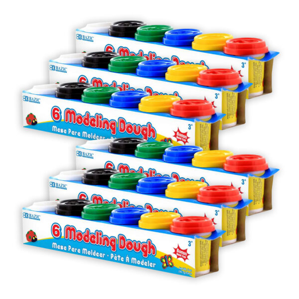 ERSBAZ3310-6.jpg Modeling Dough, 2 oz. Multi Color, 6 Per Pack, 6 Packs