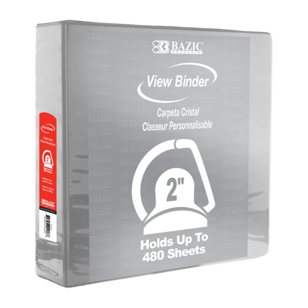 Slant D Ring View Binder with 2 Pockets, 2", Gray, Pack of 6