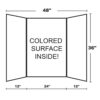 Tri-Fold Corrugated Presentation Board, 36" x 48", Assorted Colors, Pack of 24