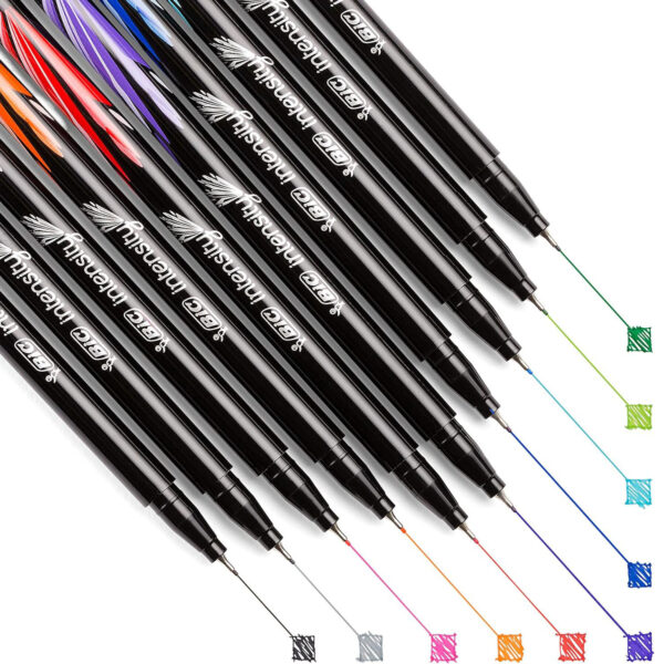 Intensity Fineliner Marker Pen, Fine Point (0.4mm), Assorted Colors, 10 Per Pack, 2 Packs