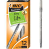 Round Stic Pen, Medium Point, Black, 12 Per Pack, 6 Packs
